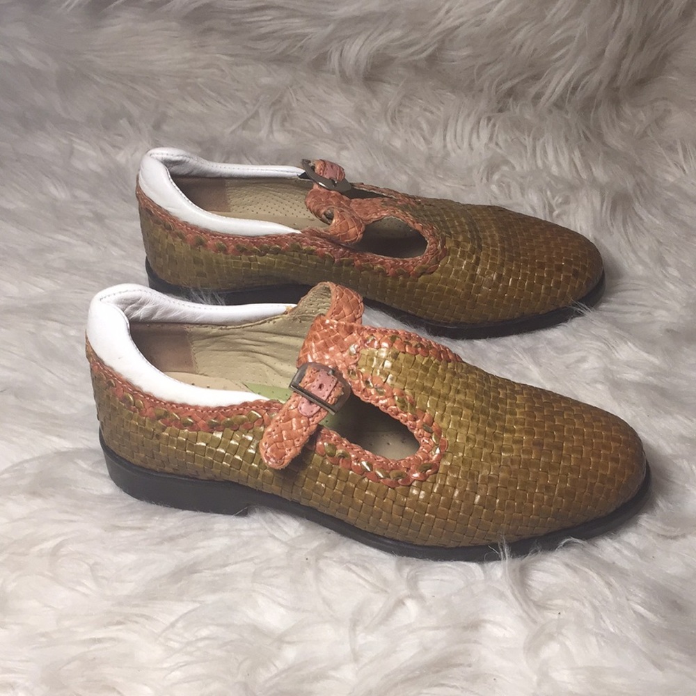 aerogreen leather woven golf shoes like new